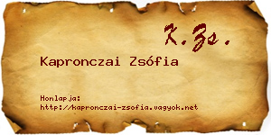 Kapronczai Zsófia névjegykártya
